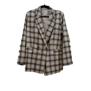 SACO H&M L BEIGE CUADROS