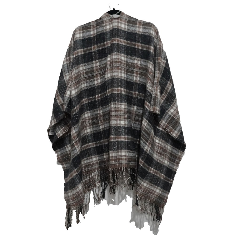 PONCHO UNIVERSAL THREAD UNITALLA MULTICOLOR CUADROS - Image 2