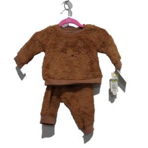 CONJUNTO 2 CAT & JACK 0-3M CAFE AFELPADO