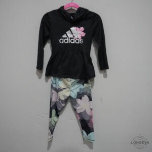 CONJUNTO 2 ADIDAS 3T GRIS LOGO