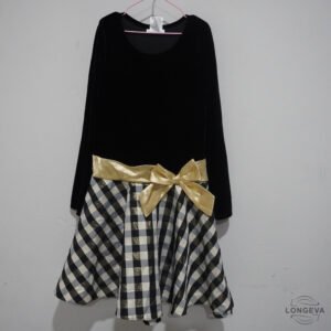 VESTIDO BONNIE JEAN 14T NEGRO CUADROS