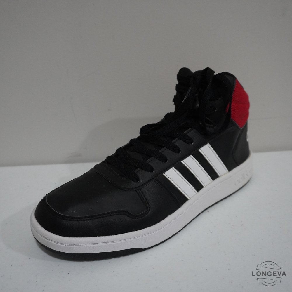 TENIS ADIDAS 28.5 CM NEGRO/ROJO HOOPS MID 2.0 - Image 2