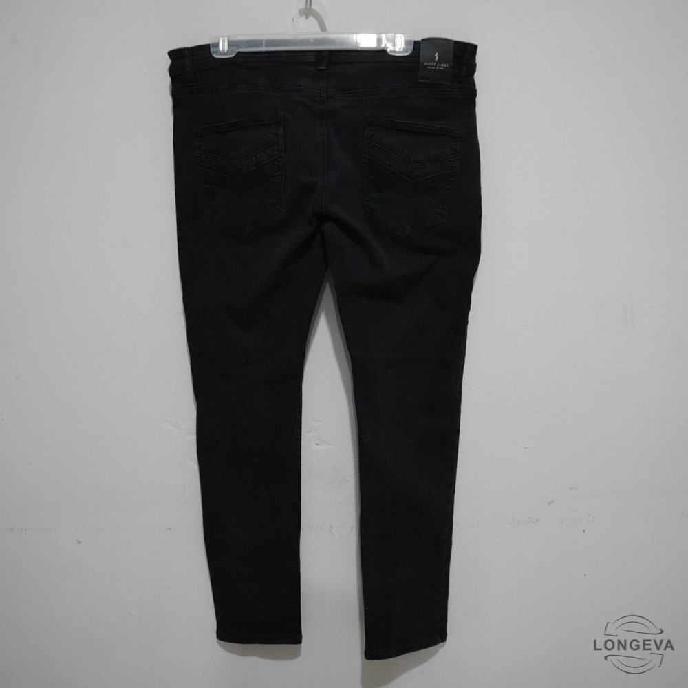 PANTALON MEZCLILLA SCOTT JAMES 38X32 NEGRO LISA - Image 2