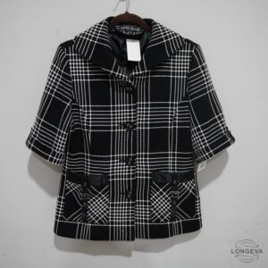 ABRIGO OULA FUSHI L NEGRO CUADROS