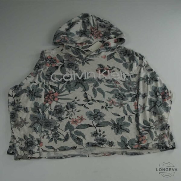 SUDADERA CALVIN KLEIN L GRIS FLORES