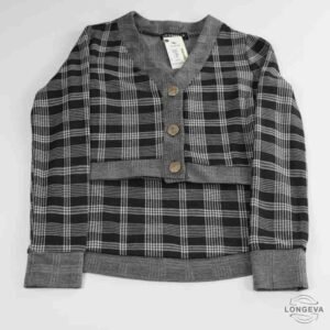 CONJUNTO 2 LIZ & SARA S GRIS CUADROS