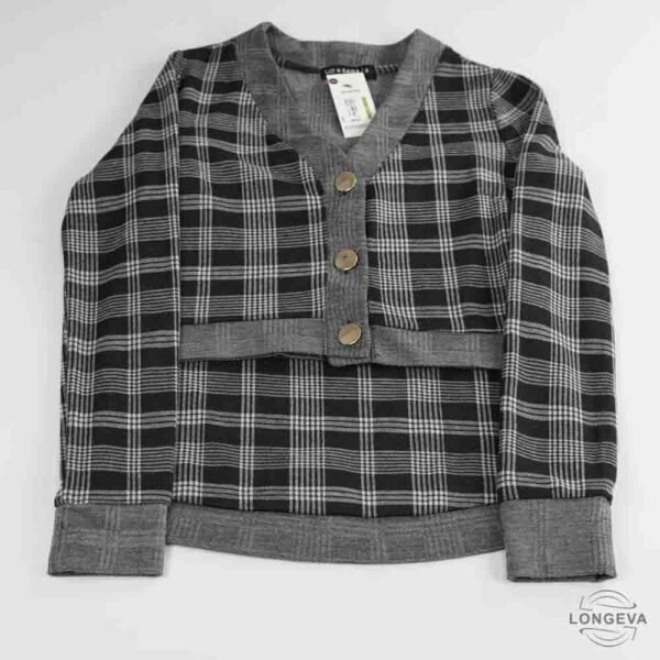 CONJUNTO 2 LIZ & SARA S GRIS CUADROS
