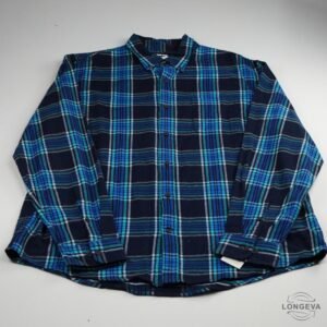 CAMISOLA LANDS END XL AZUL CUADROS