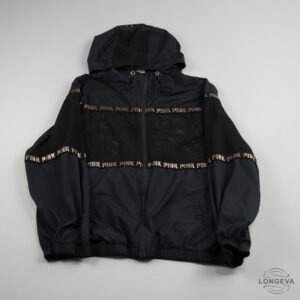 ROMPEVIENTO PINK XS NEGRO LOGO