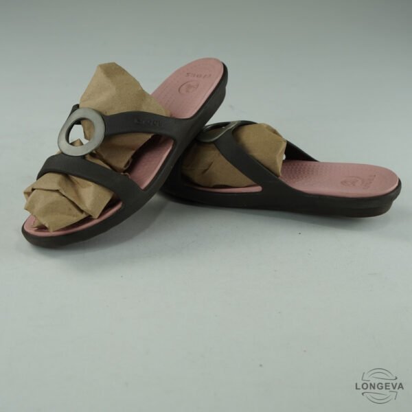 SANDALIAS CROCS 26 CM NEGRO/ROSA LISA