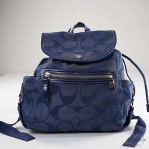 MOCHILA COACH  AZUL LOGO