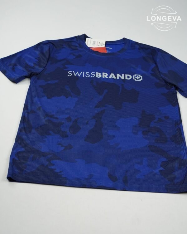 PLAYERA SWISSBRAND S AZUL MONOGRAMA