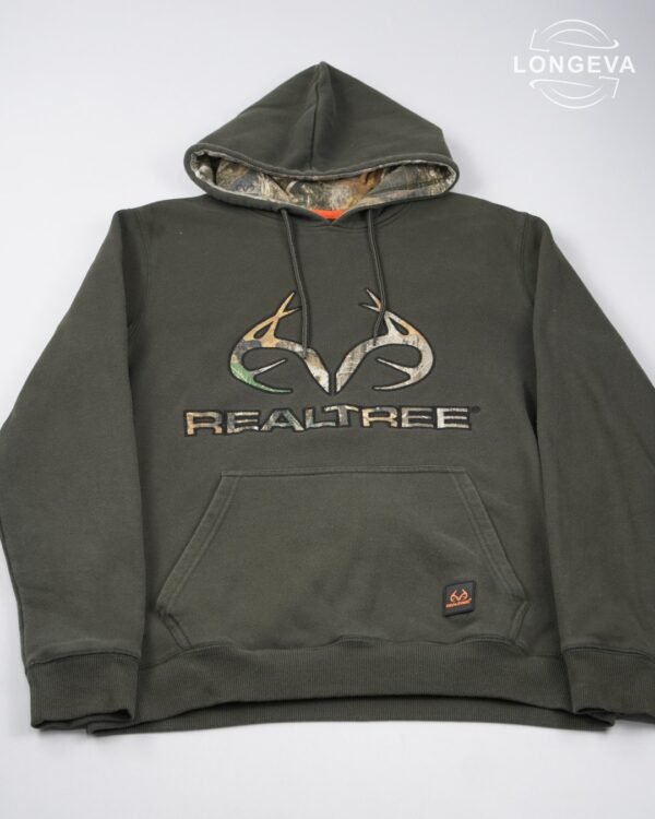 SUDADERA REALTREE M VERDE LOGO