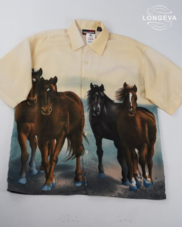 CAMISA DIMENSION 2XL AMARILLO CABALLOS