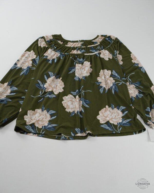 BLUSA ANN TAYLOR XL VERDE FLORES