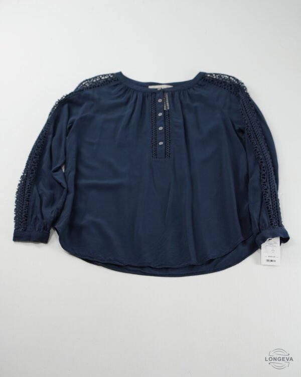 BLUSA LOFT S AZUL BORDADO
