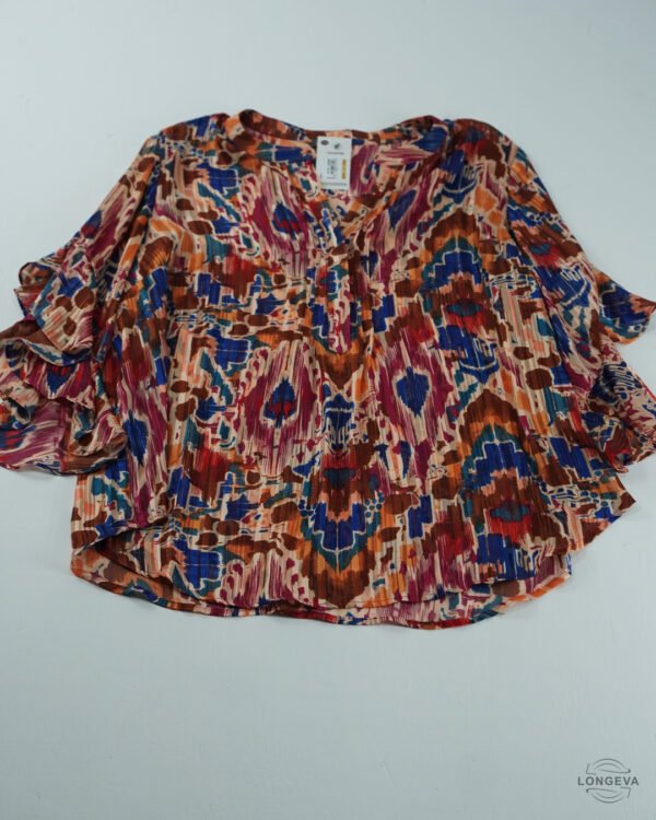 BLUSA VINCE CAMUTO 1X MULTICOLOR MONOGRAMA