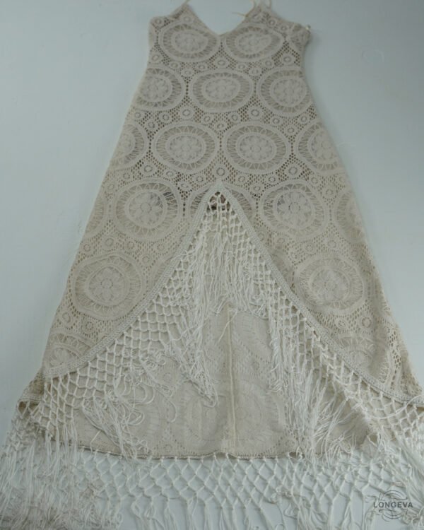 VESTIDO BENI M BEIGE BORDADO