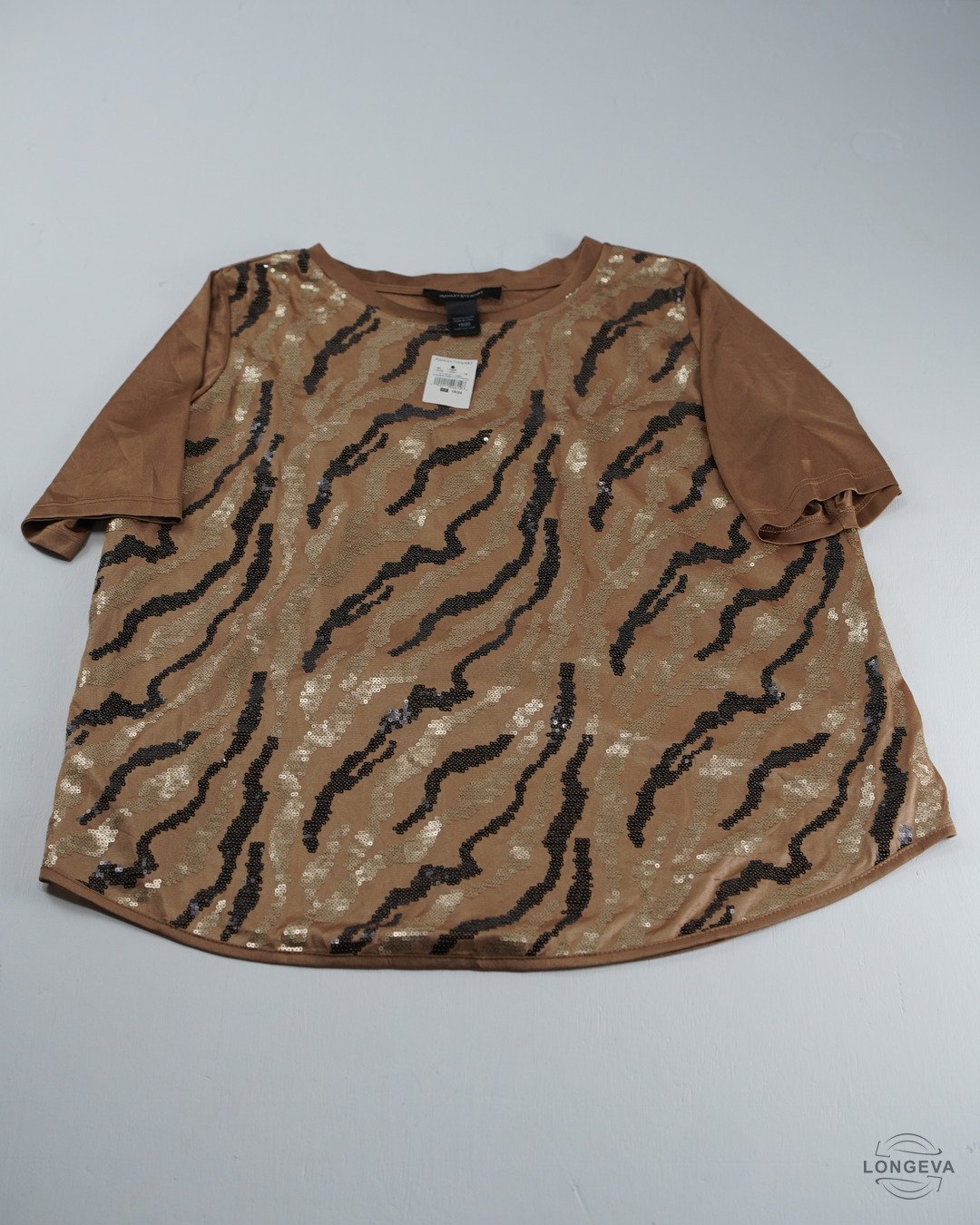 BLUSA ASHELY STEWART 18 CAFE LENTEJUELAS