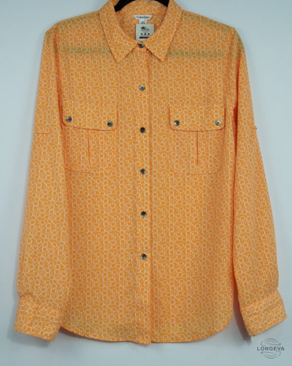 BLUSA CALVIN KLEIN M NARANJA MONOGRAMA