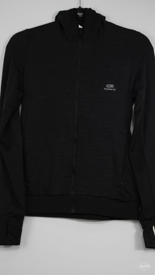 SUDADERA KALENJI 2XS NEGRO LISA