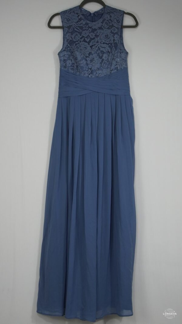 VESTIDO JJS HOUSE S AZUL ENCAJE
