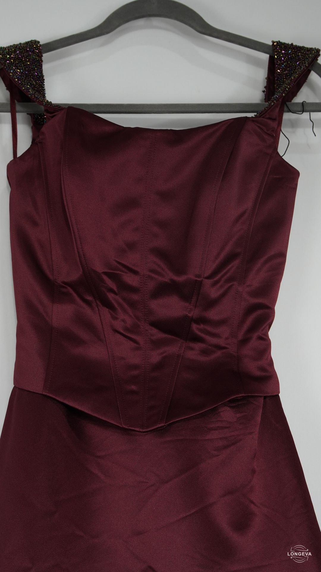 VESTIDO COUTURE COLLECTION 4 GUINDA BRILLOS - Image 2