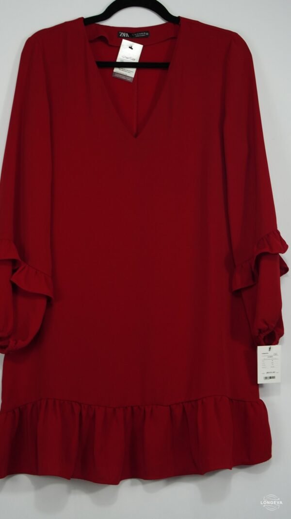 VESTIDO ZARA M ROJO LISA