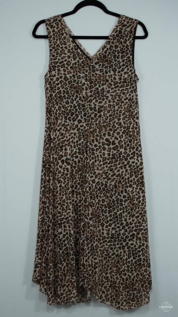 VESTIDO TAHARI S CAFE ANIMAL PRINT