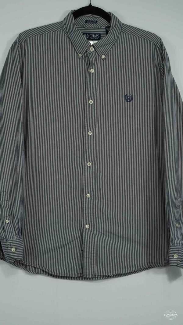 CAMISA CHAPS L GRIS RAYAS