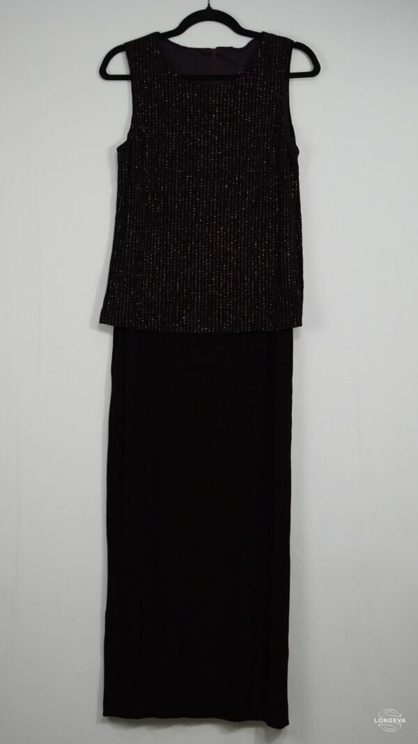 VESTIDO ALEX EVENING M GUINDA BRILLOS