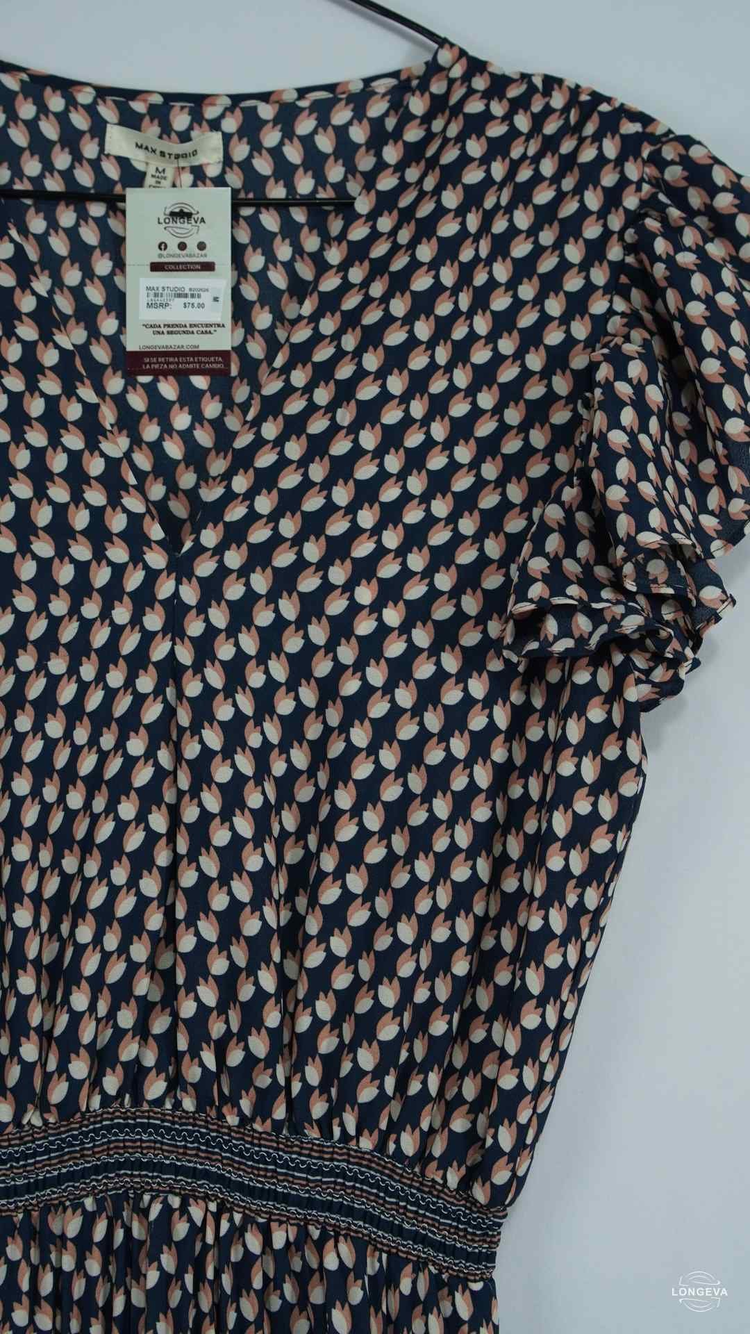 VESTIDO MAX STUDIO M AZUL MONOGRAMA - Image 2