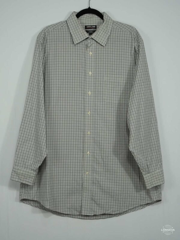 CAMISA KIRKLAND 2XL GRIS CUADROS
