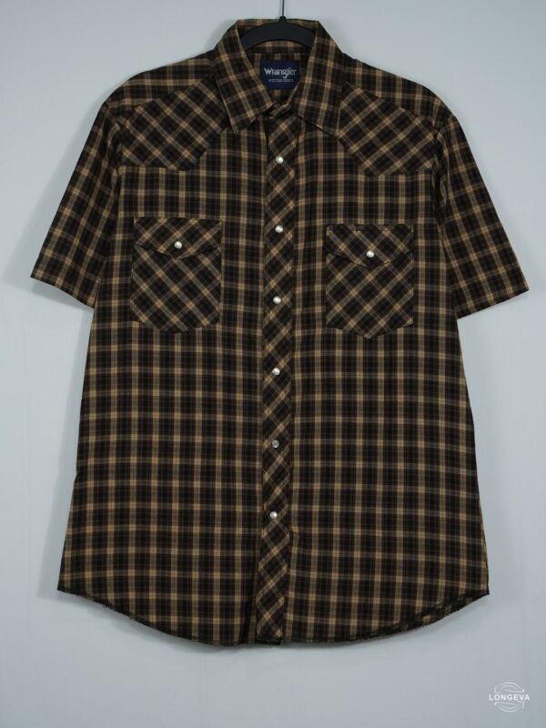 CAMISA WRANGLER M CAFE CUADROS