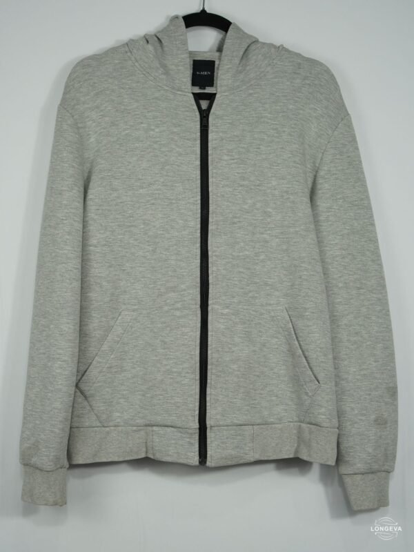 SUDADERA V.MEN XL GRIS LETRAS