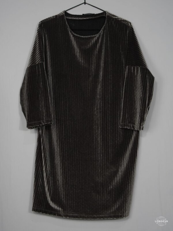 VESTIDO ZARA M PLATEADO TERCIOPELO