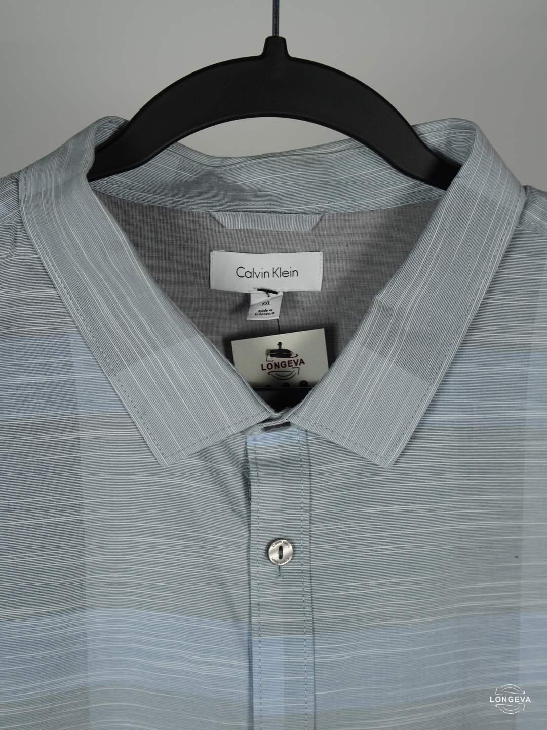 CAMISA CALVIN KLEIN | GRIS | RAYAS | XXL - Image 2
