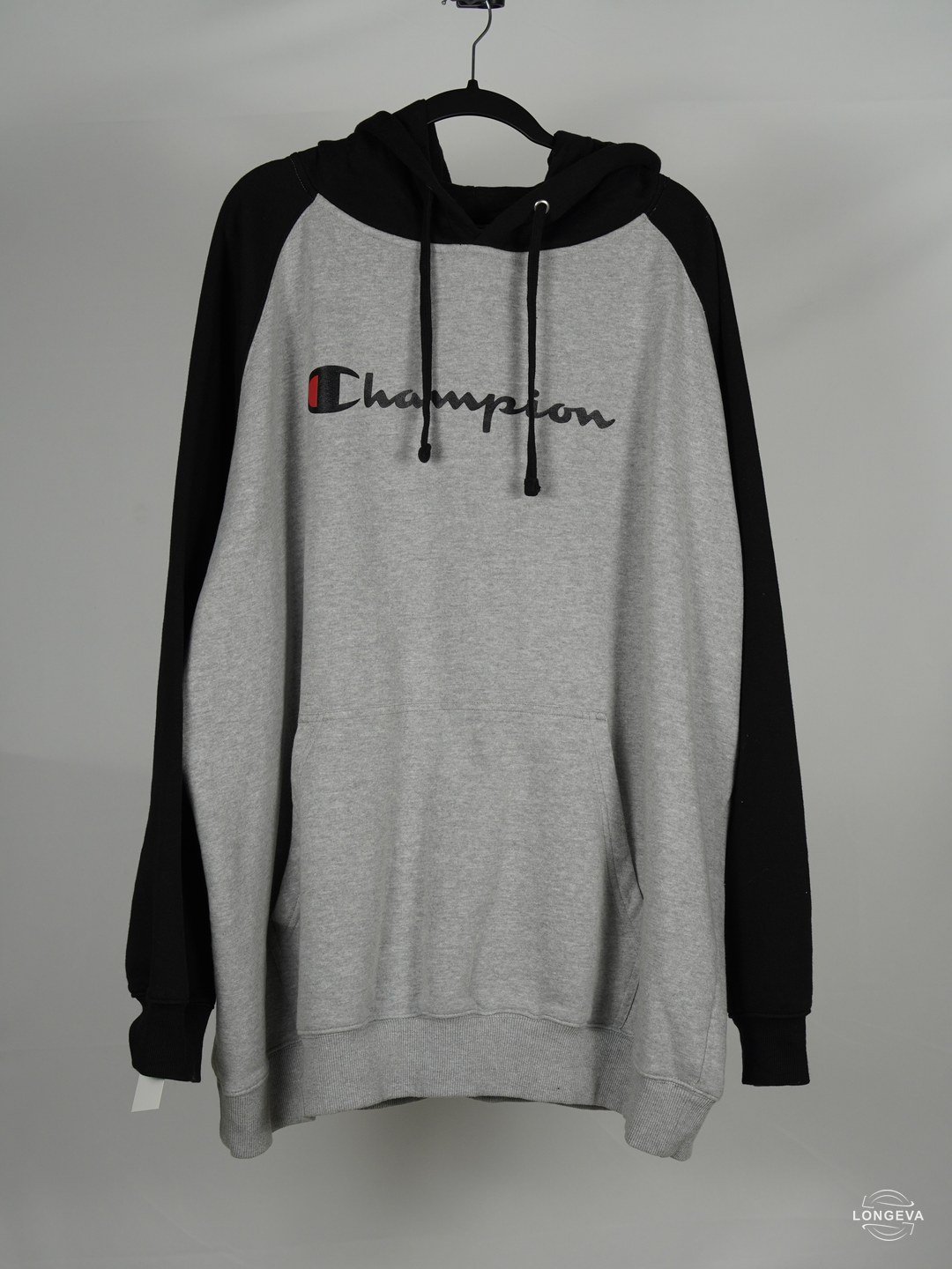 SUDADERA CHAMPION | GRIS/NEGRO | LOGO | 4XL