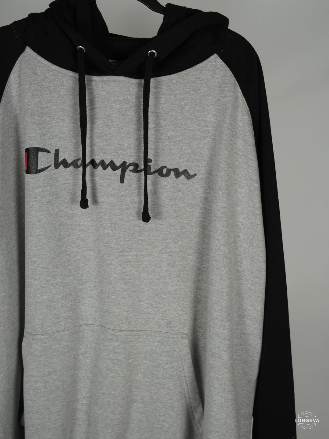 SUDADERA CHAMPION | GRIS/NEGRO | LOGO | 4XL - Image 2