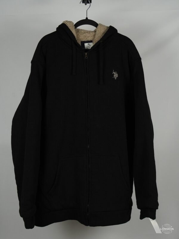 SUDADERA US POLO ASSN | NEGRO | AFELPADO | 4XL