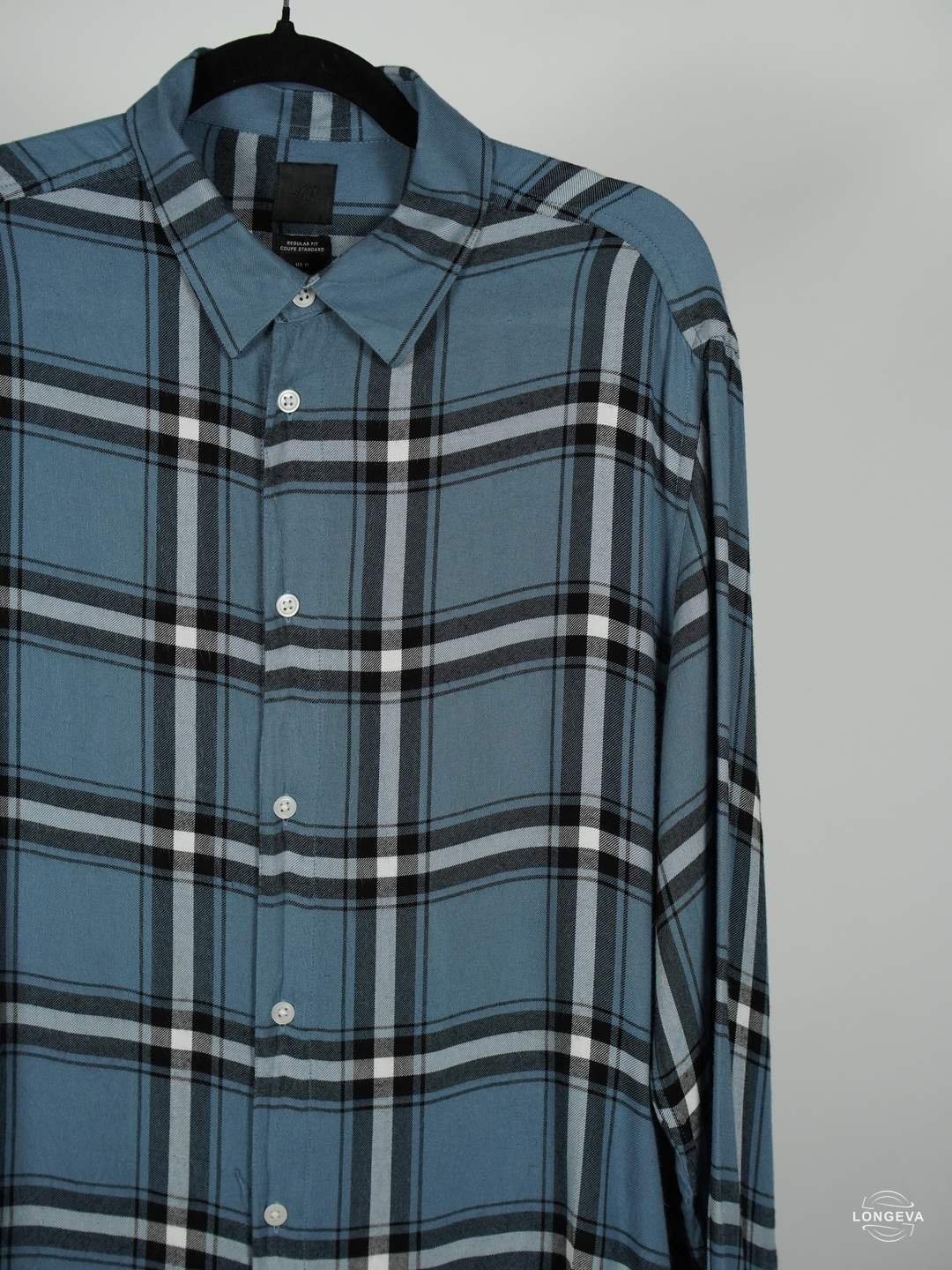CAMISA H&M | AZUL/NEGRO | CUADROS | M - Imagen 2