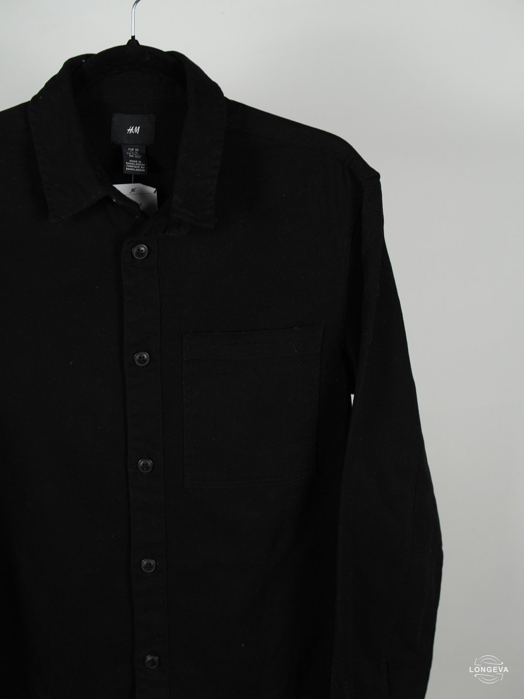 CAMISA H&M | NEGRO | LISO | XS - Imagen 2