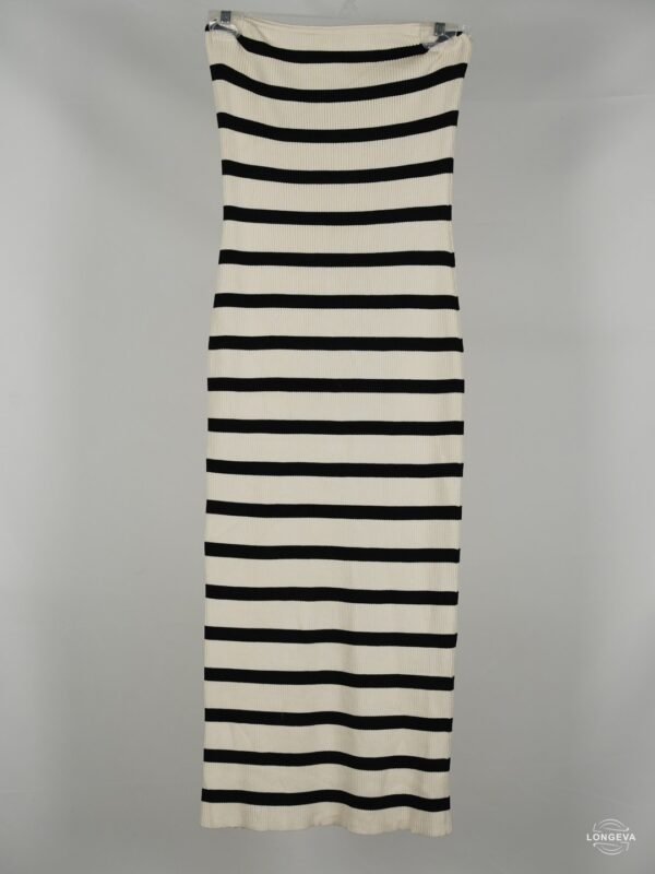 VESTIDO H&M | BEIGE | RAYAS | L