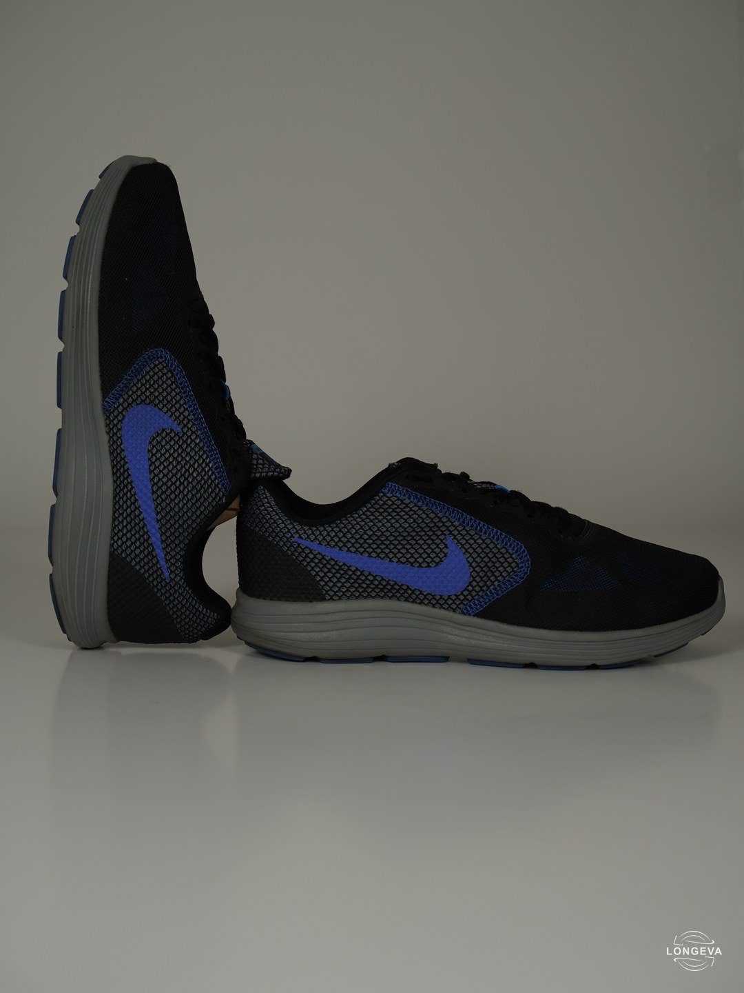 TENIS NIKE | NEGRO/AZUL | REVOLUTION 3 | 28 CM - Imagen 2